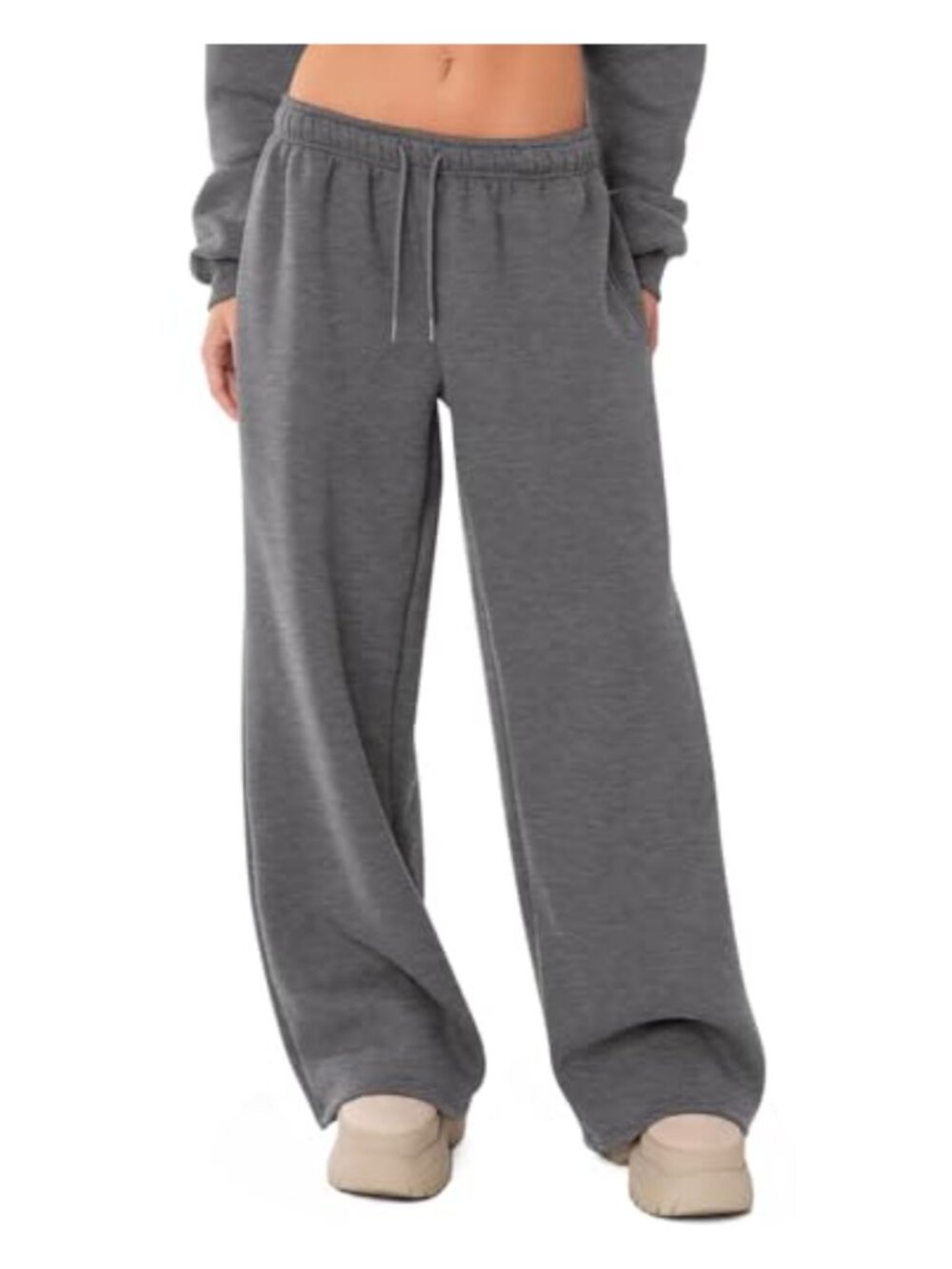 Women's Wide Leg Sweatpants Fleece Lined Baggy Lounge Athletic Pants with